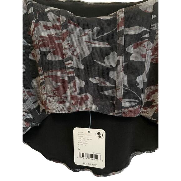 Free People Galaxy Corset Tank Top Size Small Mesh Black Gray Floral Cropped NWT - Picture 7 of 11